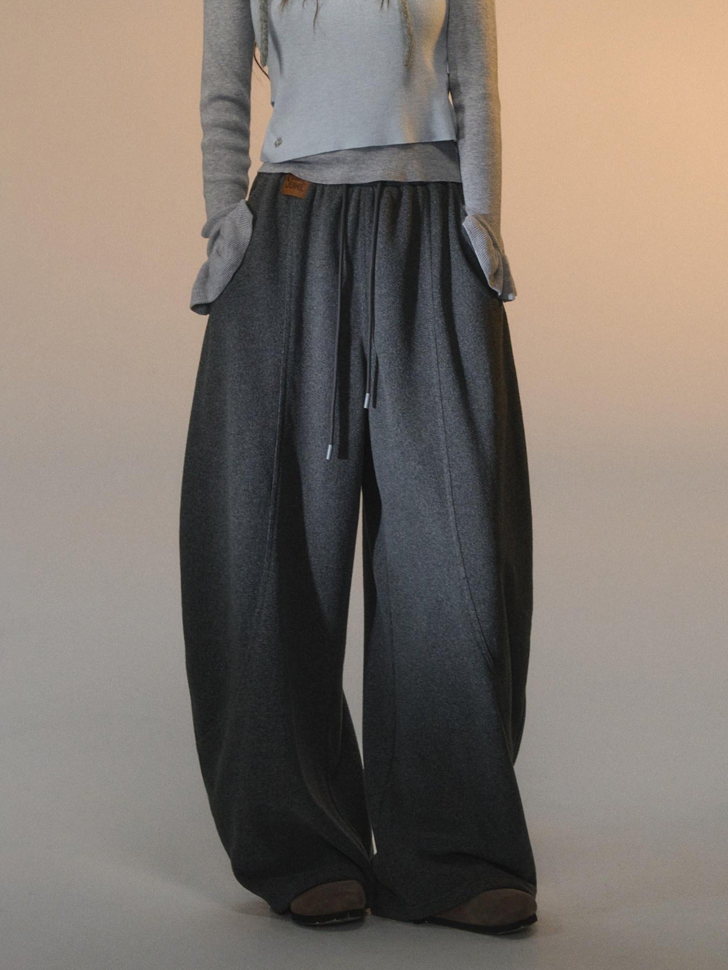 SOMESOWE Cozy Pocket Plaid Loose Fit Button Fly Natural Waist Women Casual Sweatpants