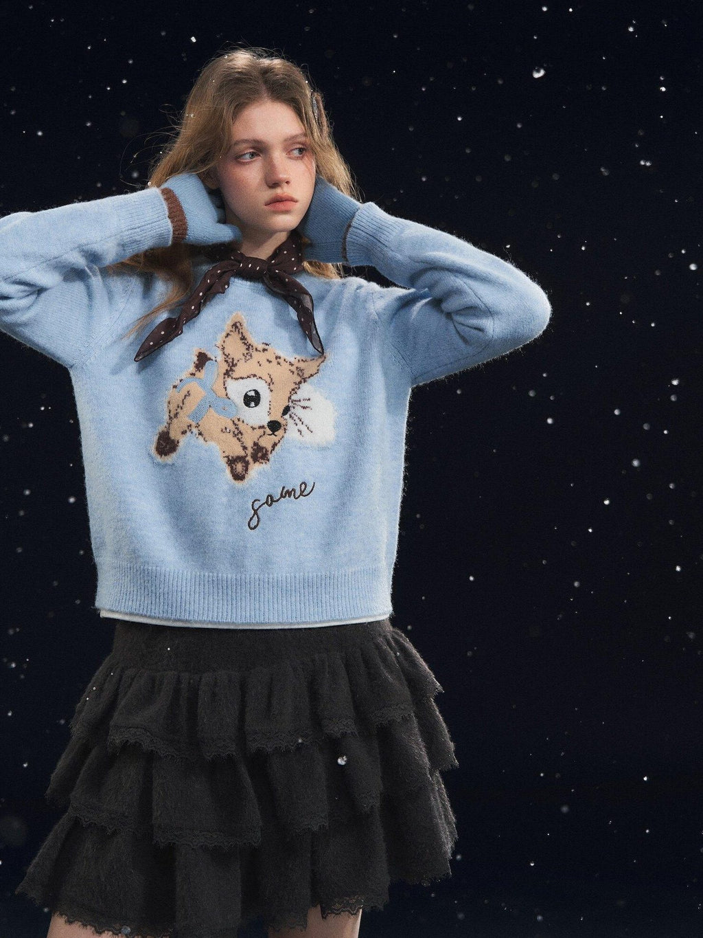 SOMESOWE Animal Colorblock Casual Regular Fit Women Daily Knit Pullover Sweaters