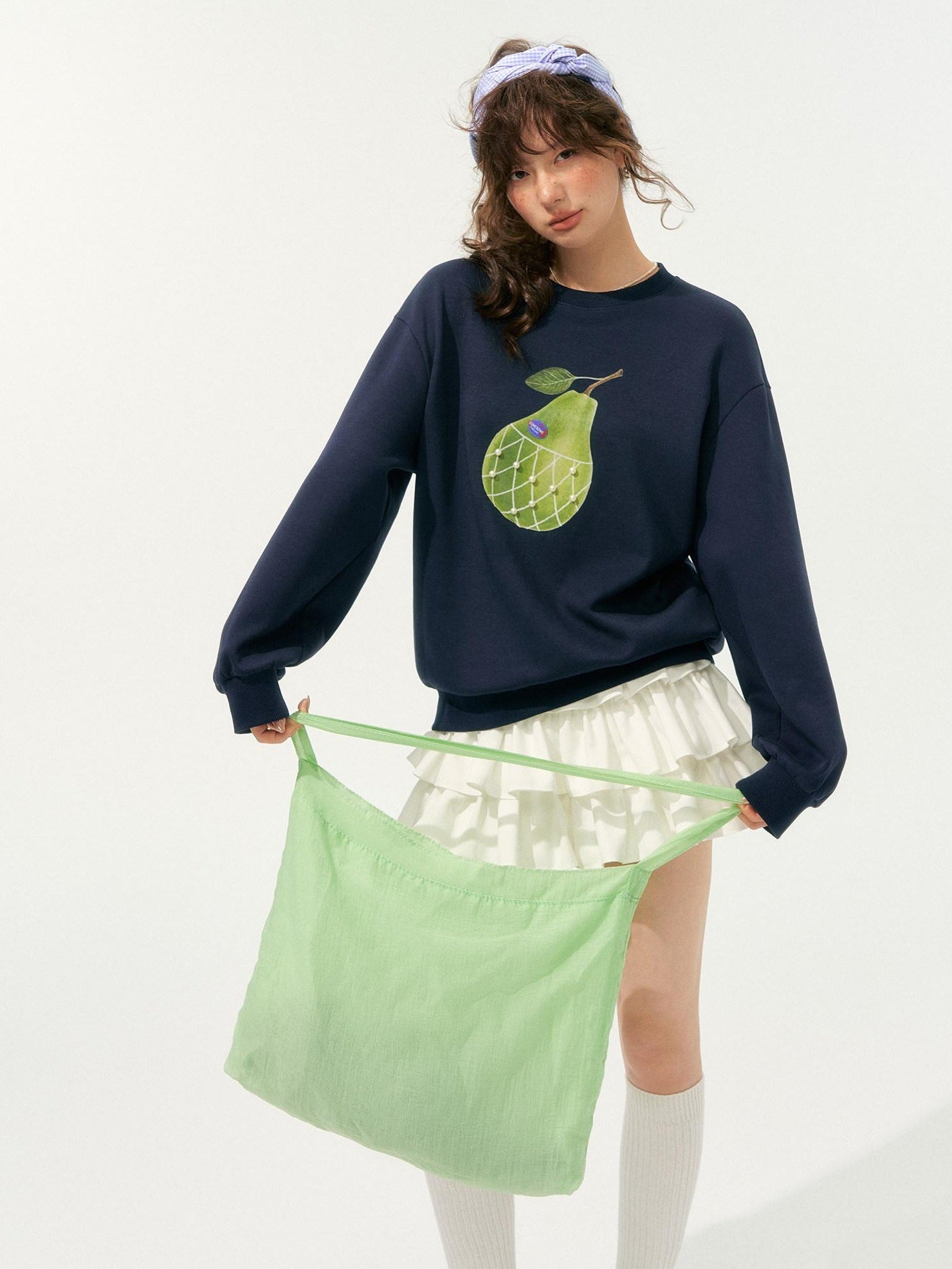 SOMESOWE Soft Cotton Blend Loose Floral Round Neck Women Long Sleeve Crop Tops