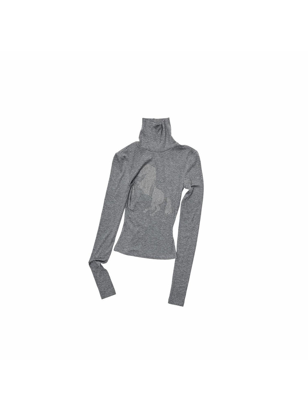 1JINN STUDIO Lyocell Wool Blend Turtleneck Long Sleeve Slim Fit Casual Women Mini Dresses