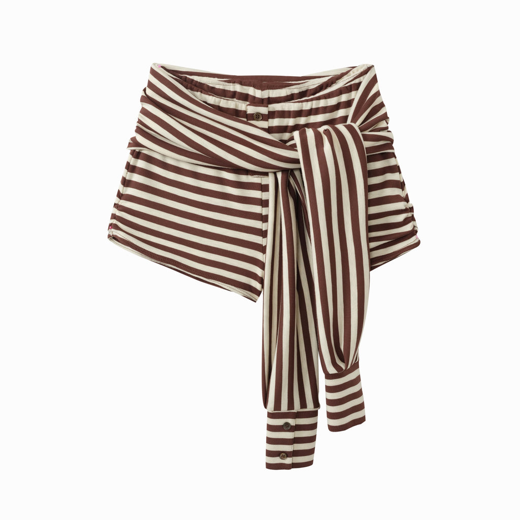 DeleteEx_Stretch_Natural_Waist_Slim_Fit_Chic_Women_Everyday_Brown_Dark_Gray_Mini_Shorts_MISSTT
