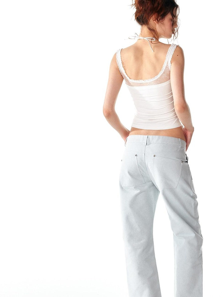 ALINNVSTUDIO Ultra Soft Modal Stretch Lace Trim Slim Fit Short Pullover Women Camisoles