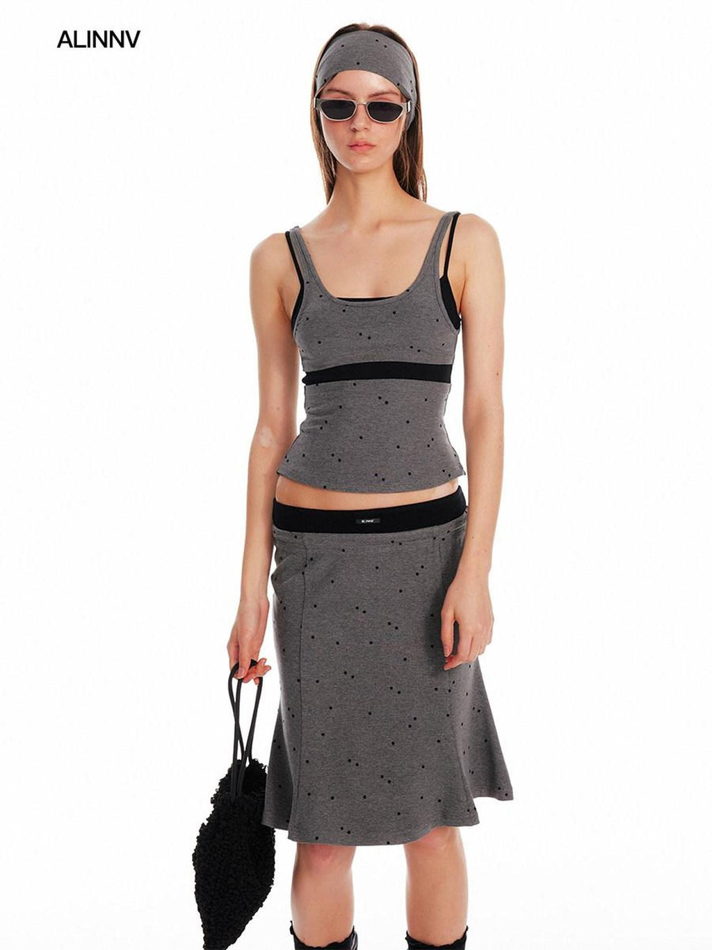 ALINNVSTUDIO Sexy Pullover Cami Two Piece Chic Casual Young Women Matching Top & Skirt Sets