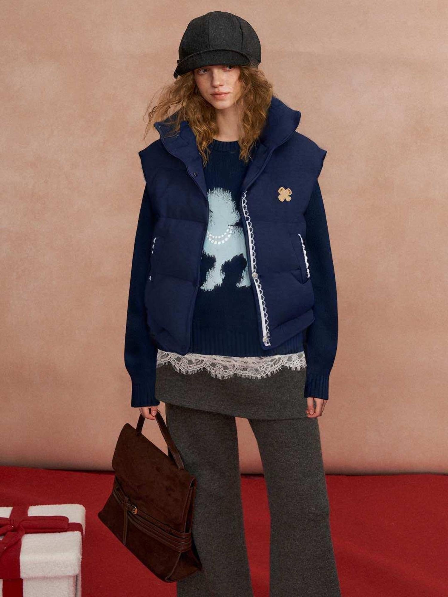 SOMESOWE Warm Quilted Vest Slim Regular Fit Navy Light Coffee Casual Puffer Jackets