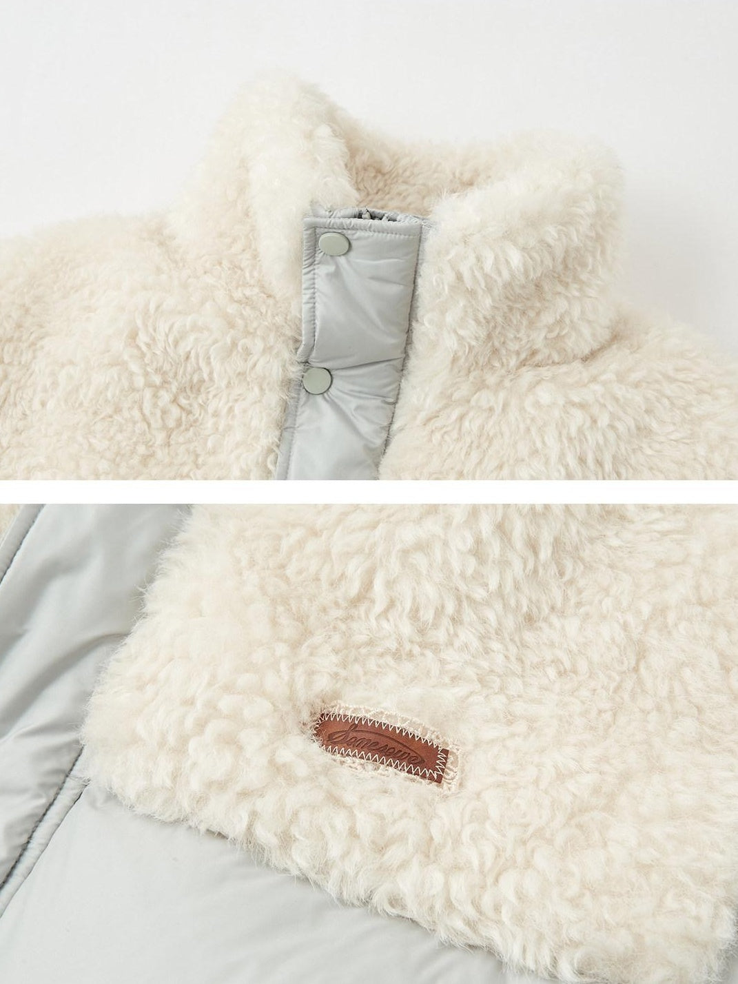 SOMESOWE Cozy 90 Percent Duck Down Patchwork Casual Regular Fit Women Gray Down Jackets