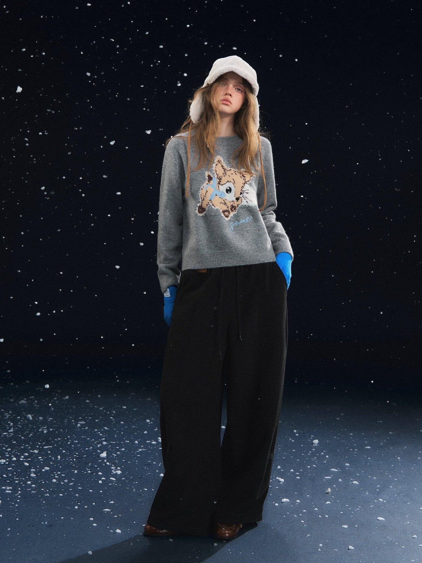 SOMESOWE Animal Colorblock Casual Regular Fit Women Daily Knit Pullover Sweaters
