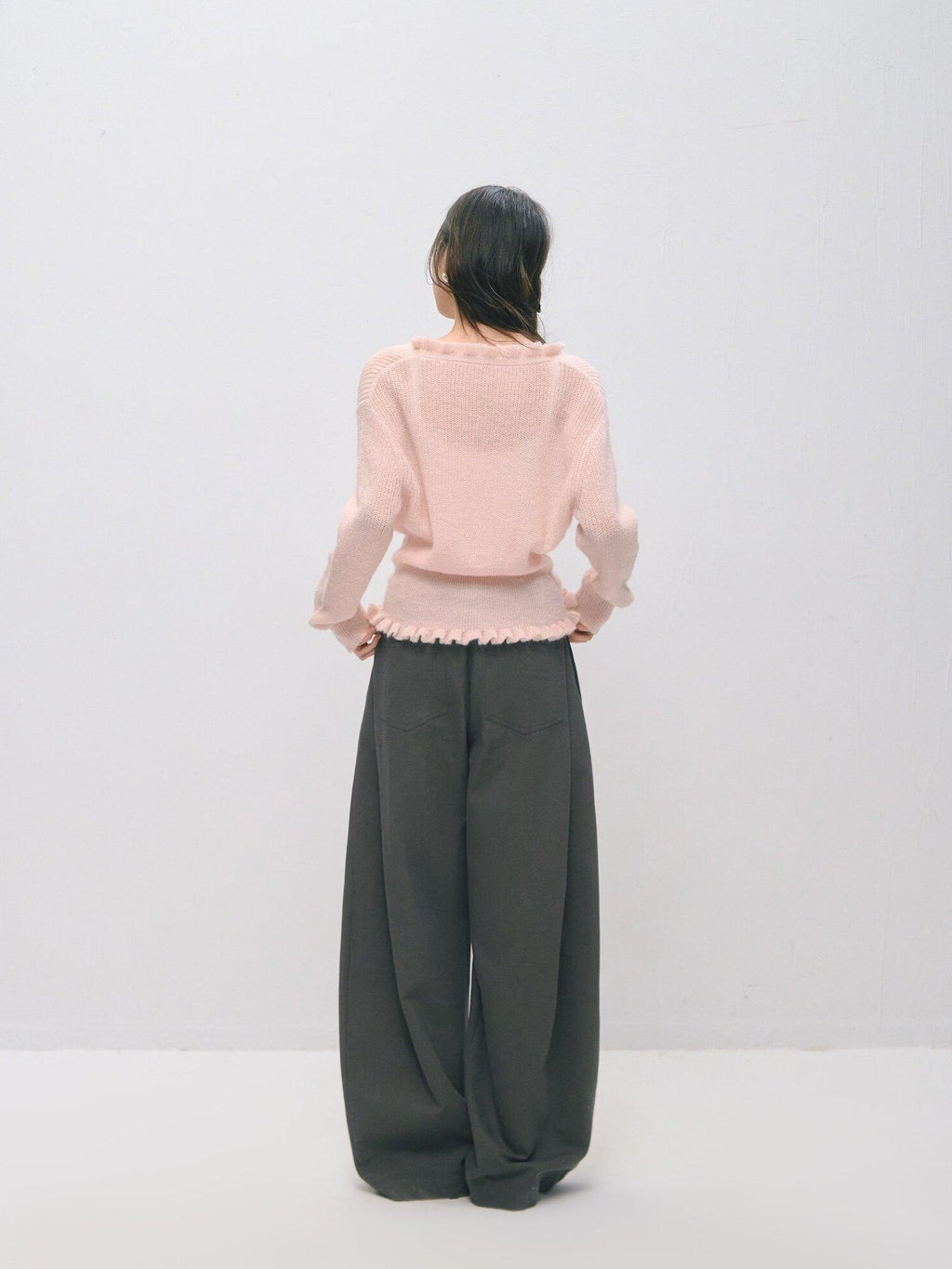 SOMESOWE Soft Acrylic Blend Casual Regular Fit Crewneck Buttoned Women Pink Cardigans