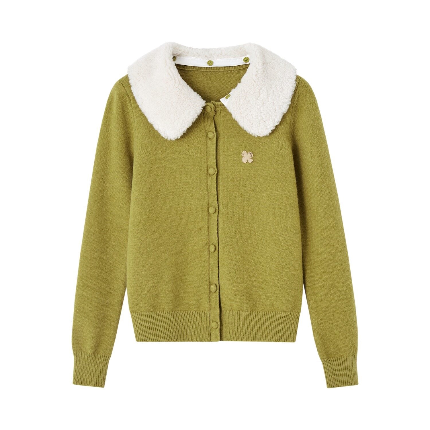 SOMESOWE_Cozy_Fruit_Print_Collared_Long_Sleeve_Casual_Women_Bean_Green_Cardigans_MISSTT