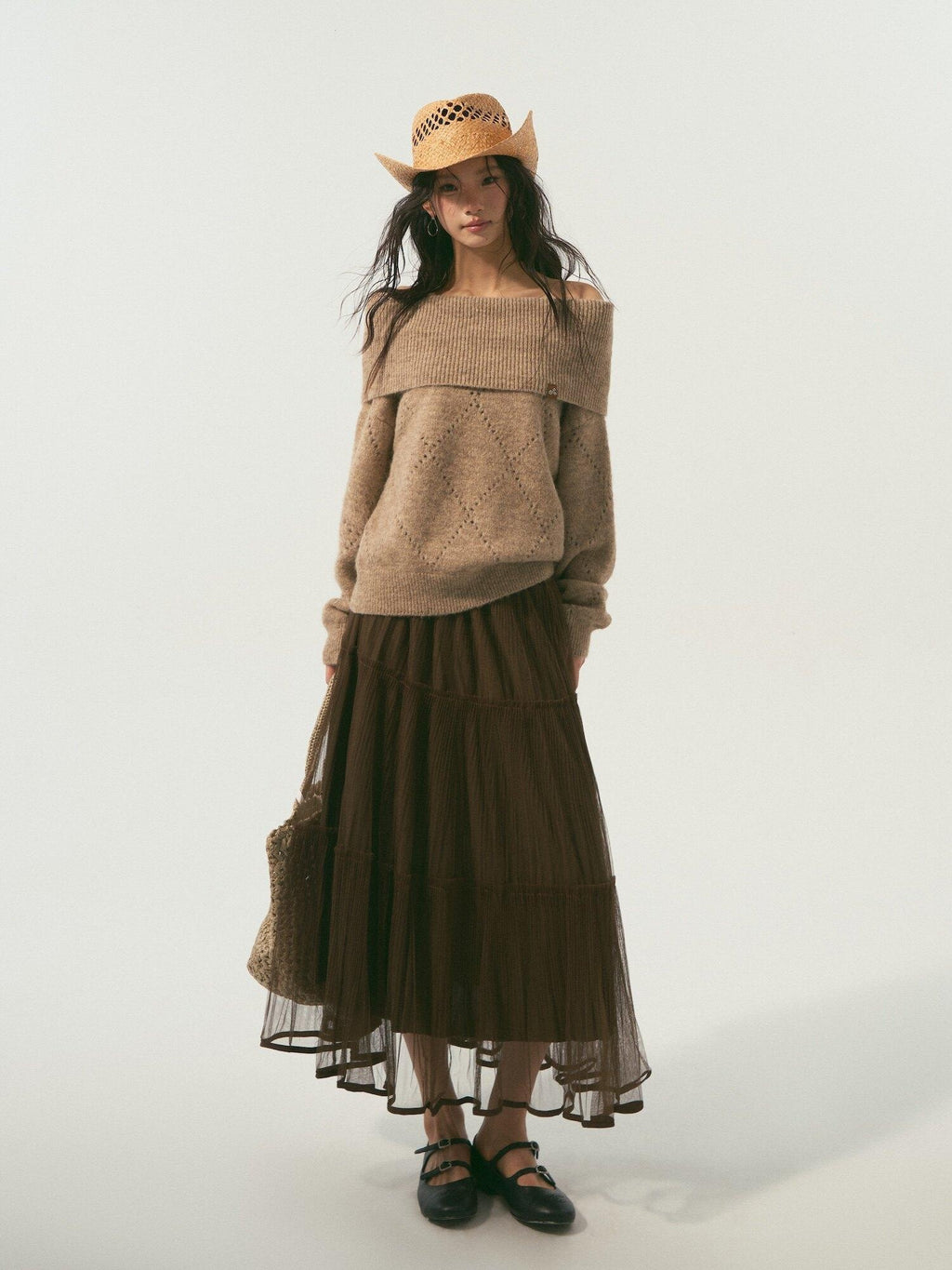 SOMESOWE Soft Polyester Wool Blend Casual Boat Neck Knit Women Sweaters
