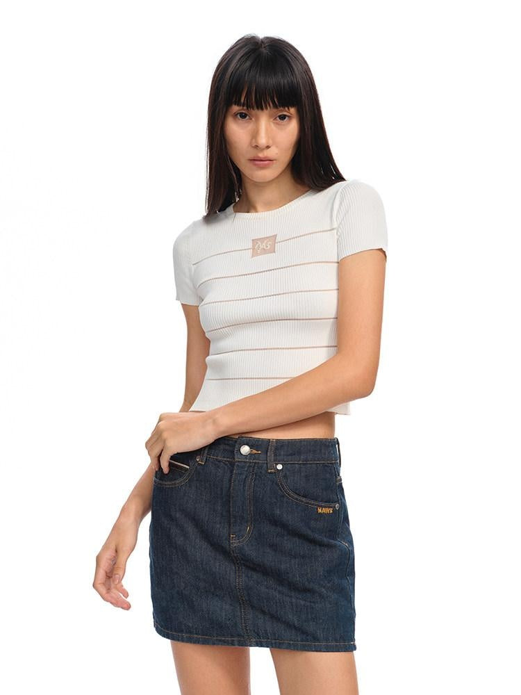 NAWSNOTAWEAR Thin Knit Slim Fit Solid Polo Collar Casual Women Pastel Shades Basic Crop Tops