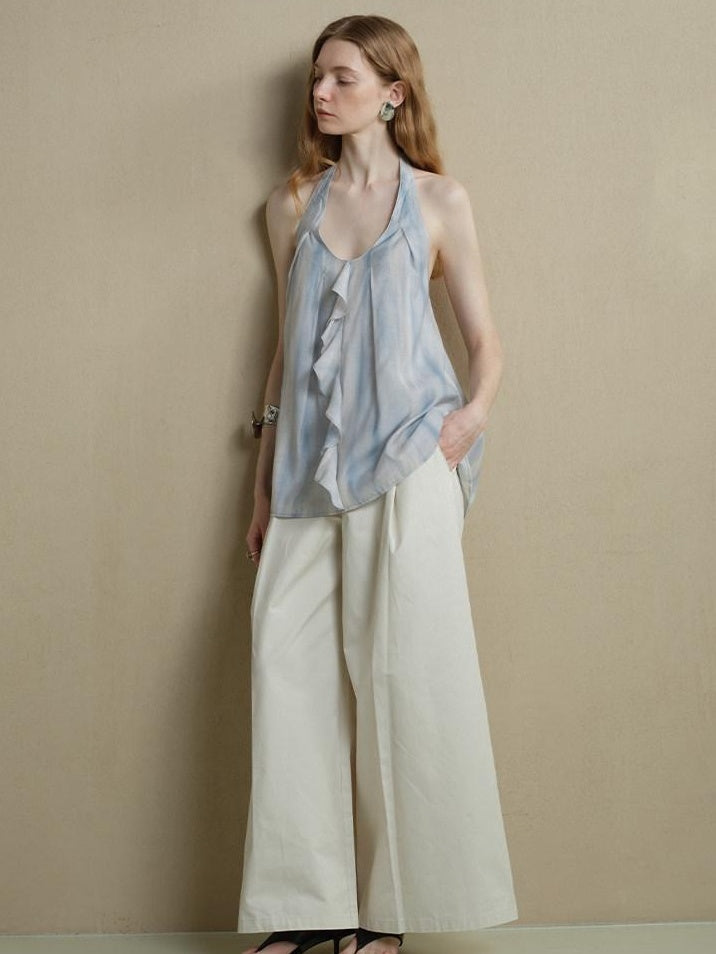 someonesometimes Breathable Light Commuter Loose Ruffle Strappy Women Viscose Nylon Camisoles