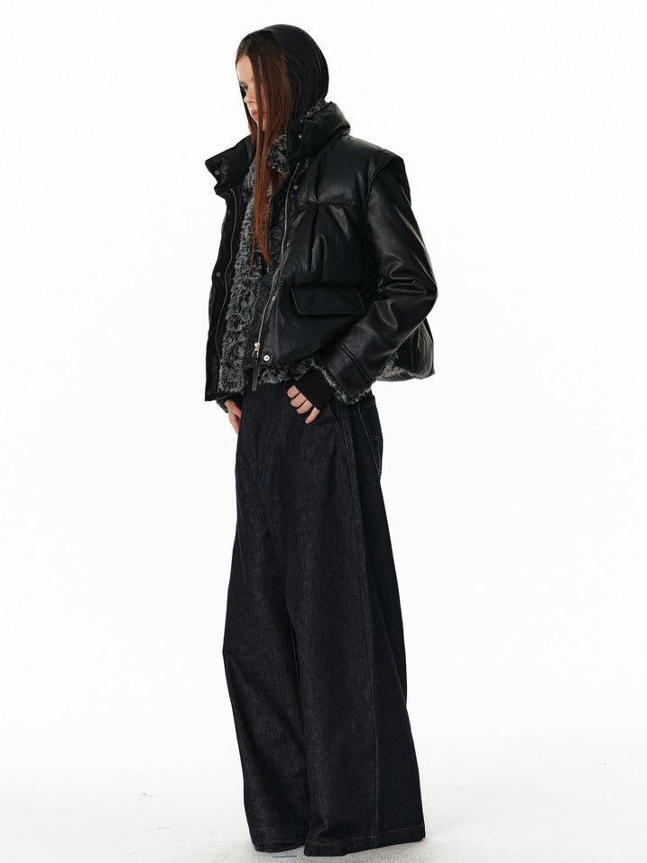 ALINNVSTUDIO 90% White Duck Down Warmth Straight Fit Stand Collar Women Commuter Down Jackets