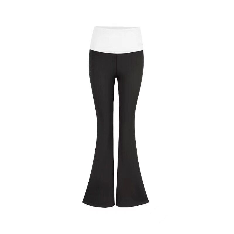 DeleteEx_Stretchy_Low_Rise_Flared_Girls_Khaki_Black_Gray_Poly_Blend_Leggings_MISSTT