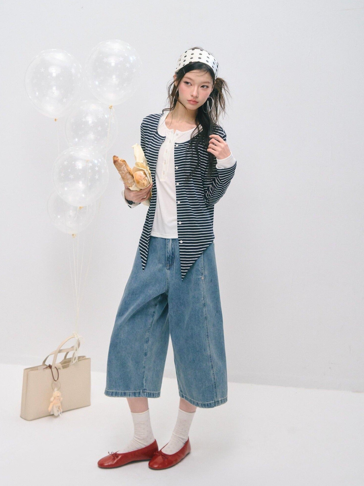 SOMESOWE Soft Lyocell Wool Blend Casual Loose Layered Striped Women Long Sleeve T-Shirts