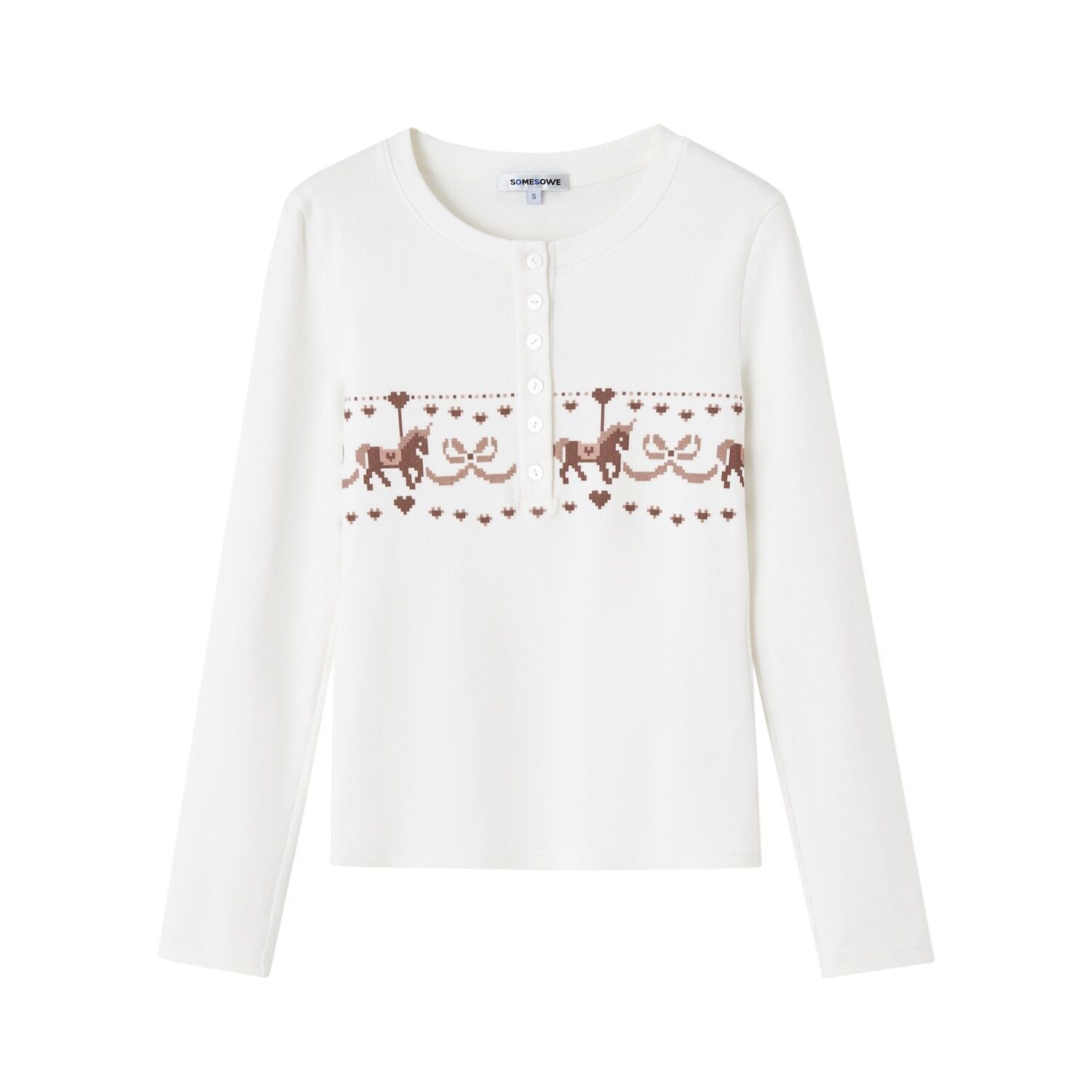 SOMESOWE_Cotton_Blend_Lace_Trim_Casual_Crew_Neck_Women_Cartoon_Print_Sweaters_MISSTT
