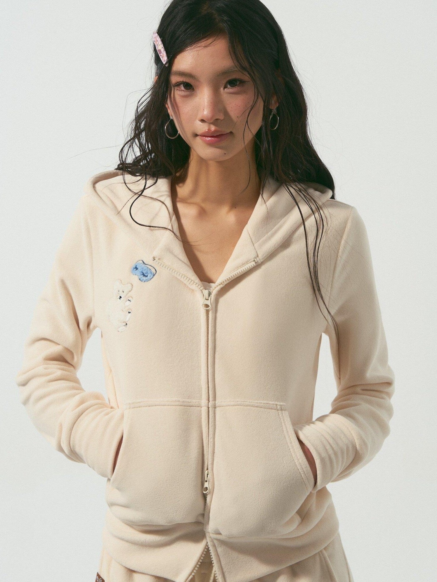 SOMESOWE Cozy Patchwork Loose Fit Casual Women Two Piece Set Goodnight Bear Sweatpants