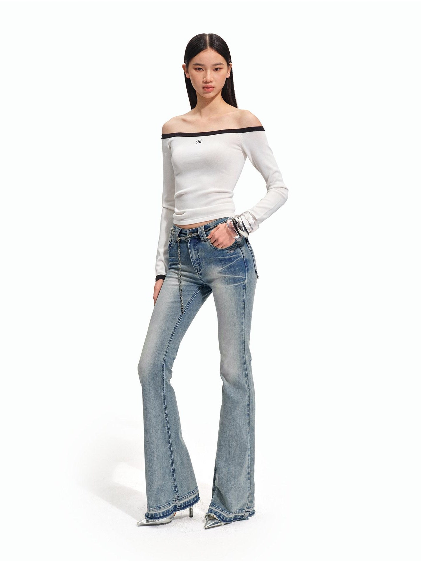 NAWSNOTAWEAR Soft Breathable Casual Slim Colorblock Boat Neck Women Long Sleeve T-Shirts