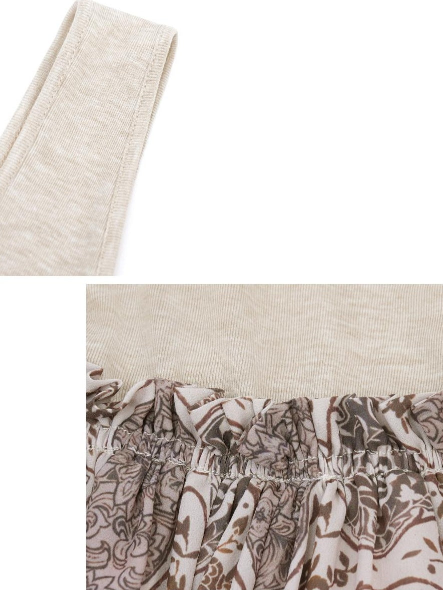 someonesometimes Lyocell Bamboo Linen Blend Pleated Panel Flared Mid Waist Women Maxi Dresses
