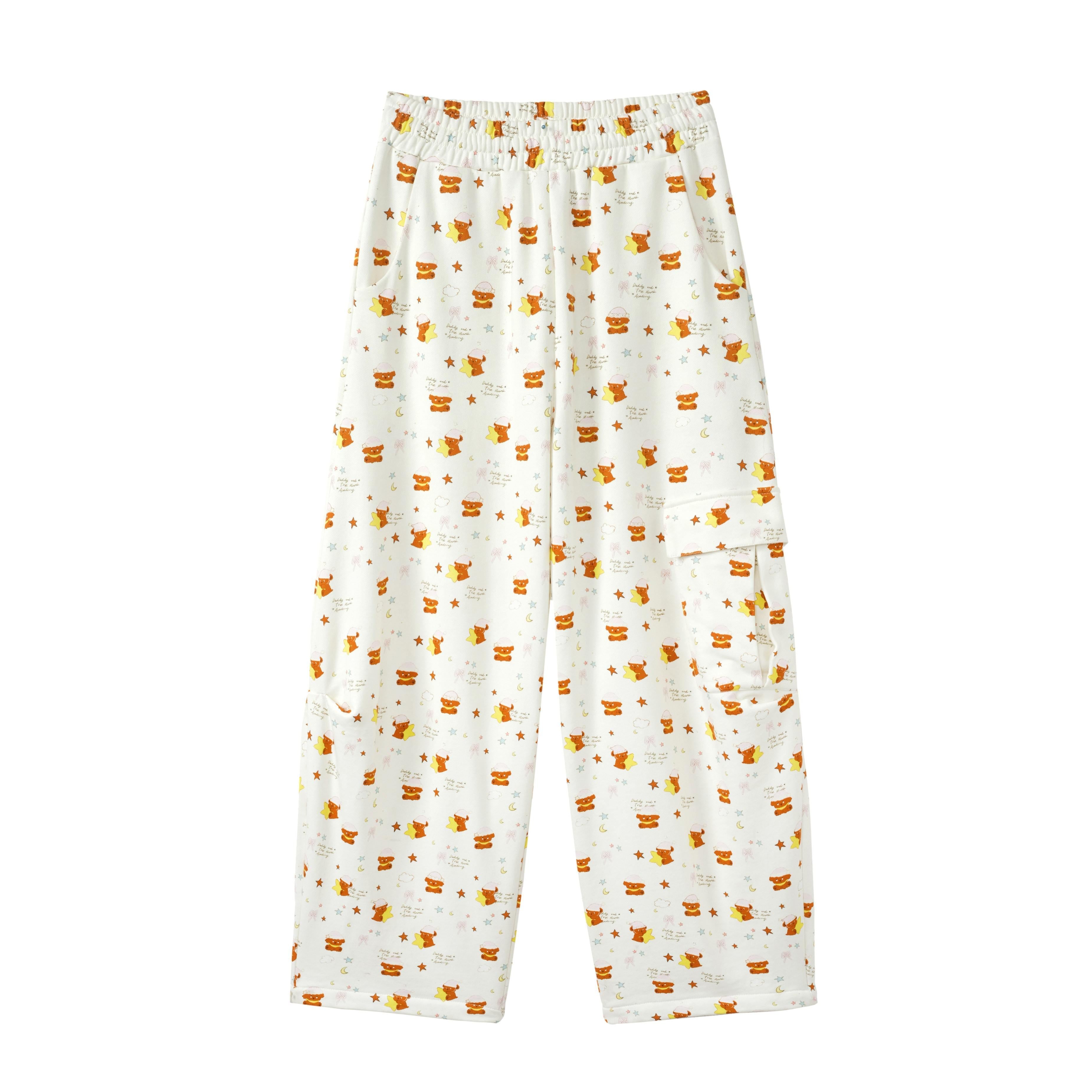 DeleteEx_Asymmetrical_Print_Original_Loose_Fit_Cargo_Natural_Waist_Women_Sweatpants_MISSTT