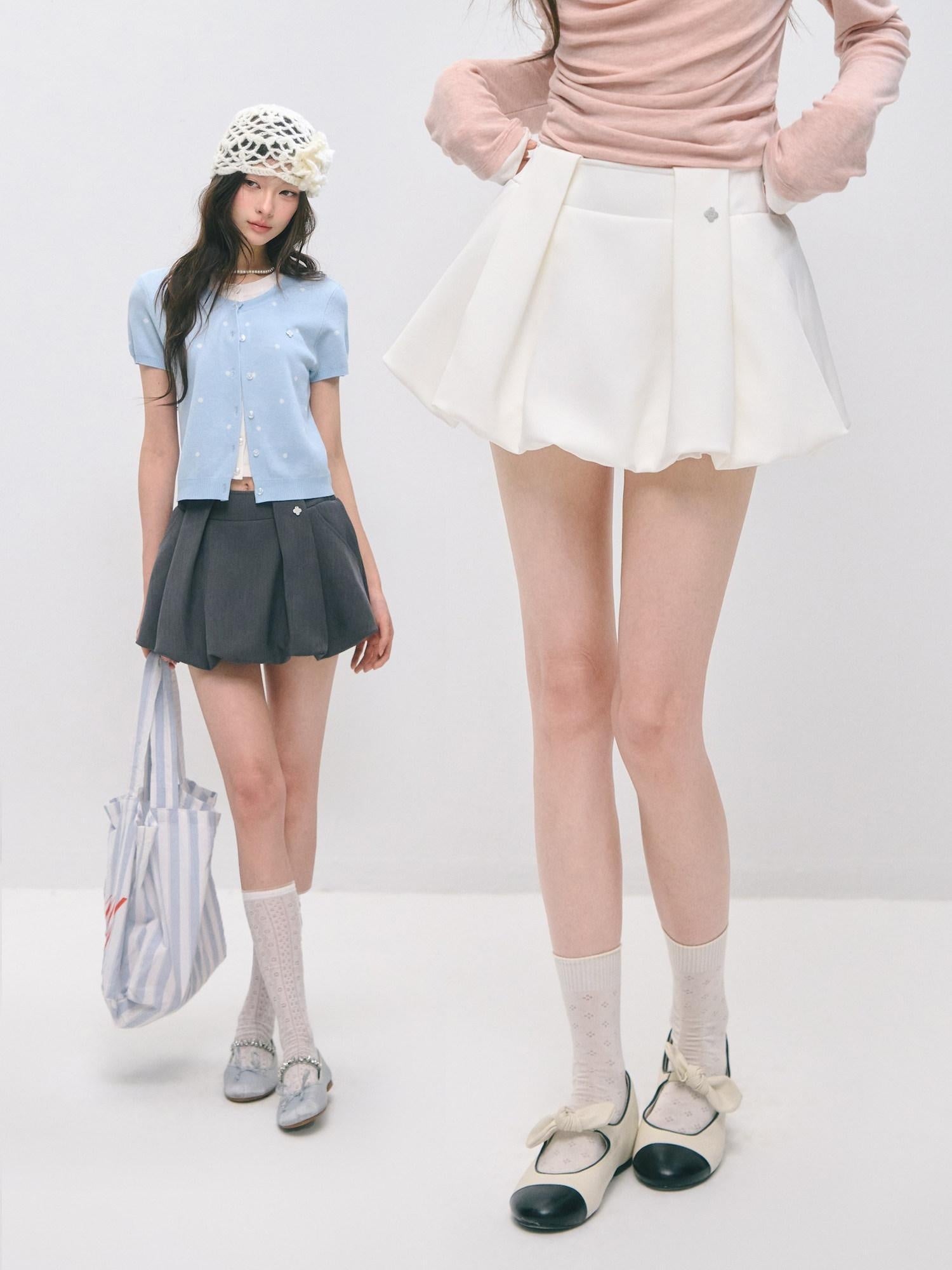 SOMESOWE Sexy Ruffled Pleated Lined Tiered Cake Mid Waist Loose Women Casual Mini Skirts