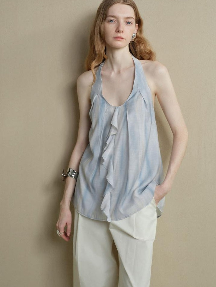 someonesometimes Breathable Light Commuter Loose Ruffle Strappy Women Viscose Nylon Camisoles