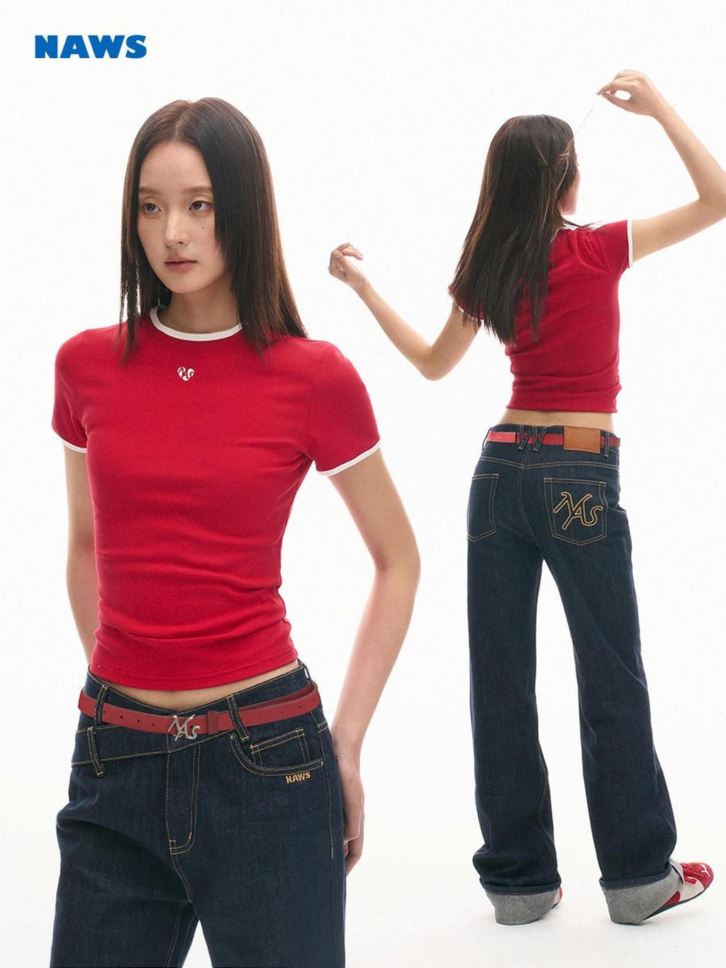 NAWSNOTAWEAR Mars Red Pure Cotton Slim Fit Sexy Chic Crew Neck Women Short Sleeve T-Shirts