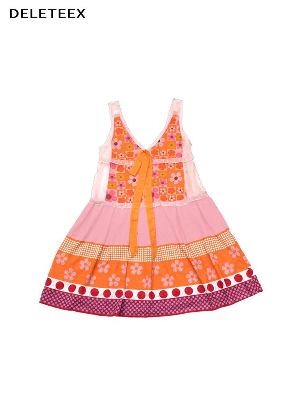 DeleteEx Vibrant Orange Red Floral Print A Line S M L Sizes Women Casual Mini Dresses