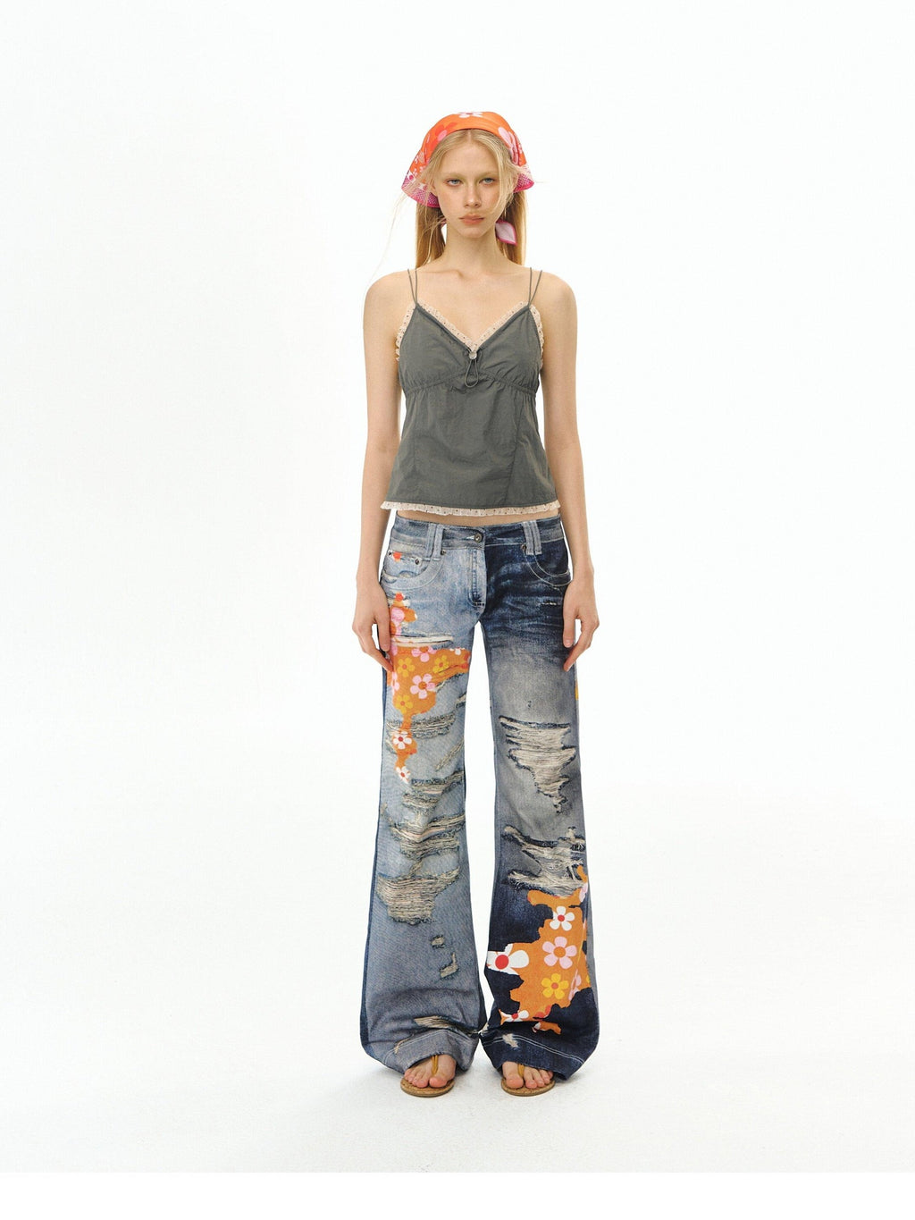 DeleteEx Stretch Cotton Denim Low Rise Micro Flare Casual Deep Blue Long Flared Jeans