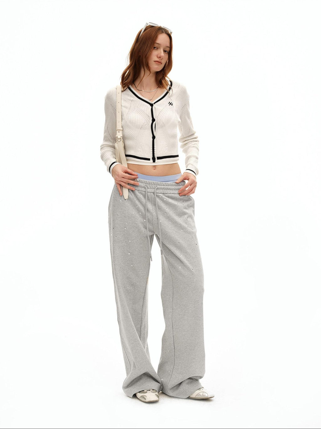 NAWSNOTAWEAR Lyocell Blend Colorblock Cropped V-neck Button Long Sleeve Women Cardigans