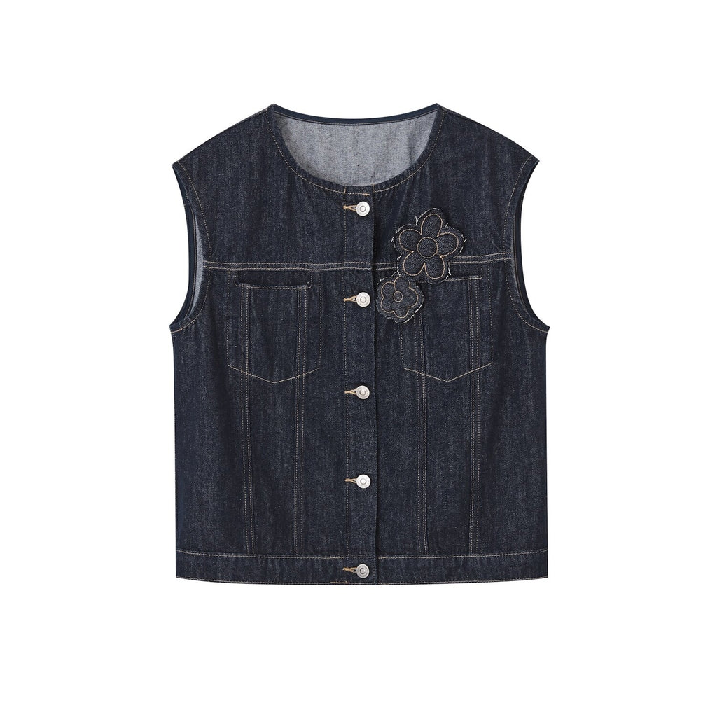 SOMESOWE_Soft_Cotton_Short_Sleeve_Round_Neck_Casual_Women_Denim_Lace_Top_&_Skirt_Sets_MISSTT