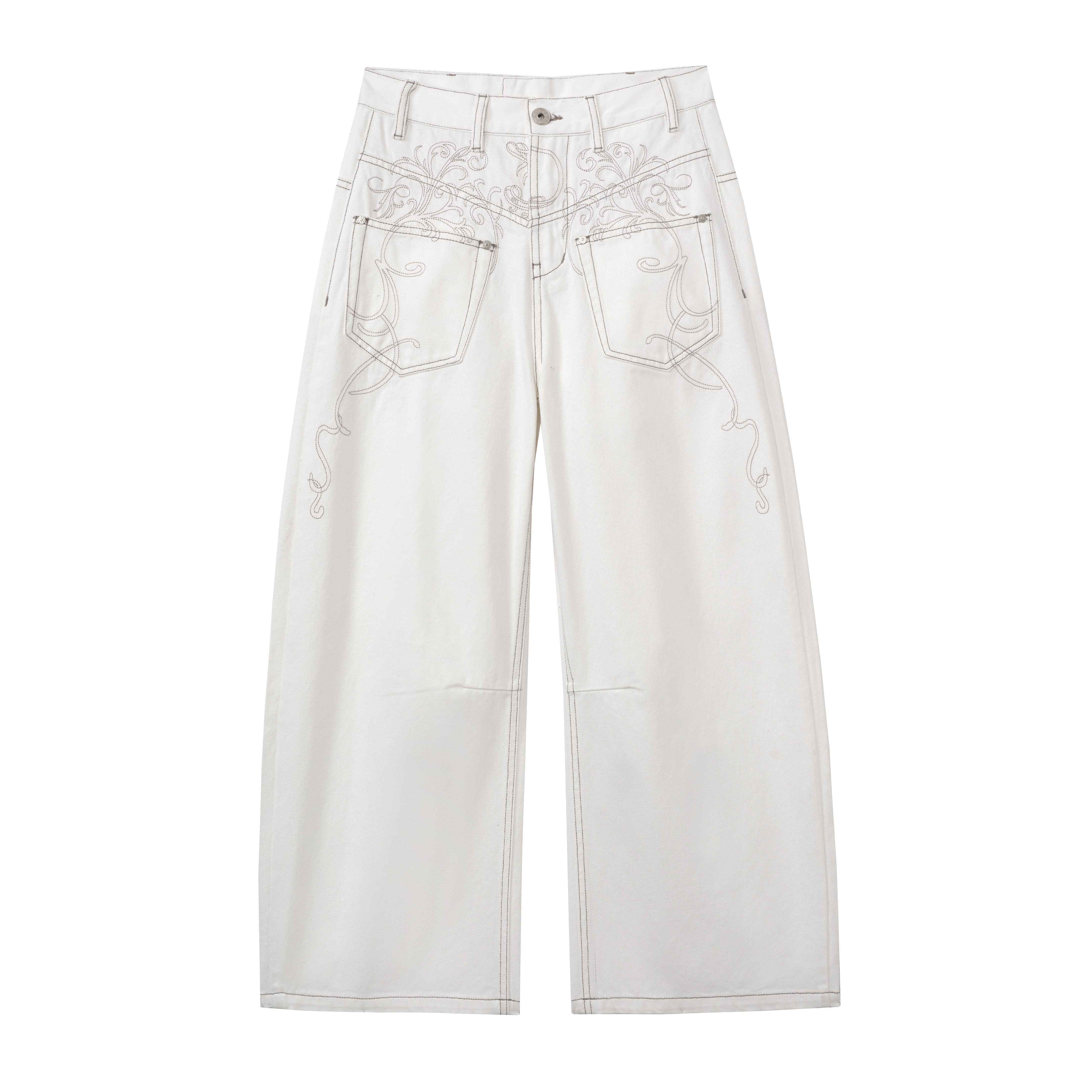 DeleteEx_Embroidered_Natural_Waist_Button_Fly_Micro_Stretch_Women_Black_Wide_Leg_Jeans_MISSTT