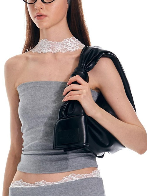 ALINNVSTUDIO Original Design Slim Fit Cotton Halter Short Solid Color Women Chic Tube Tops