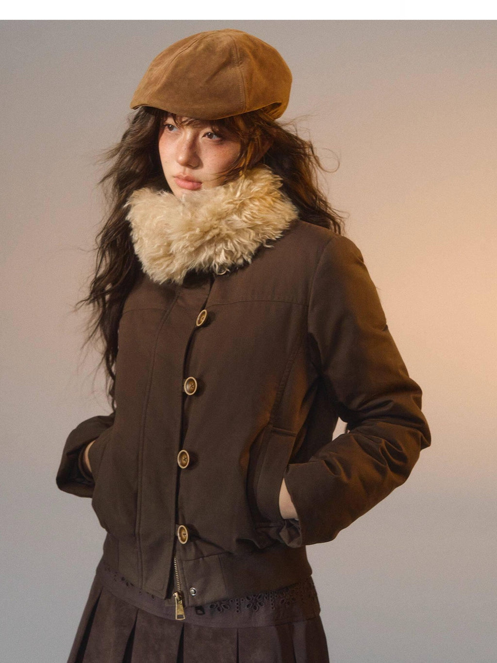 SOMESOWE Eco Friendly 90 Percent White Duck Down Warm Loose Fit Stand Collar Down Jackets