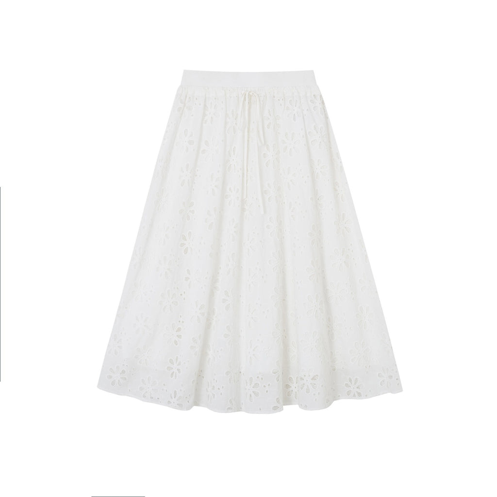 SOMESOWE_Floral_Cotton_Collared_Button_Long_Sleeve_Casual_Women_Top_&_Skirt_Sets_MISSTT