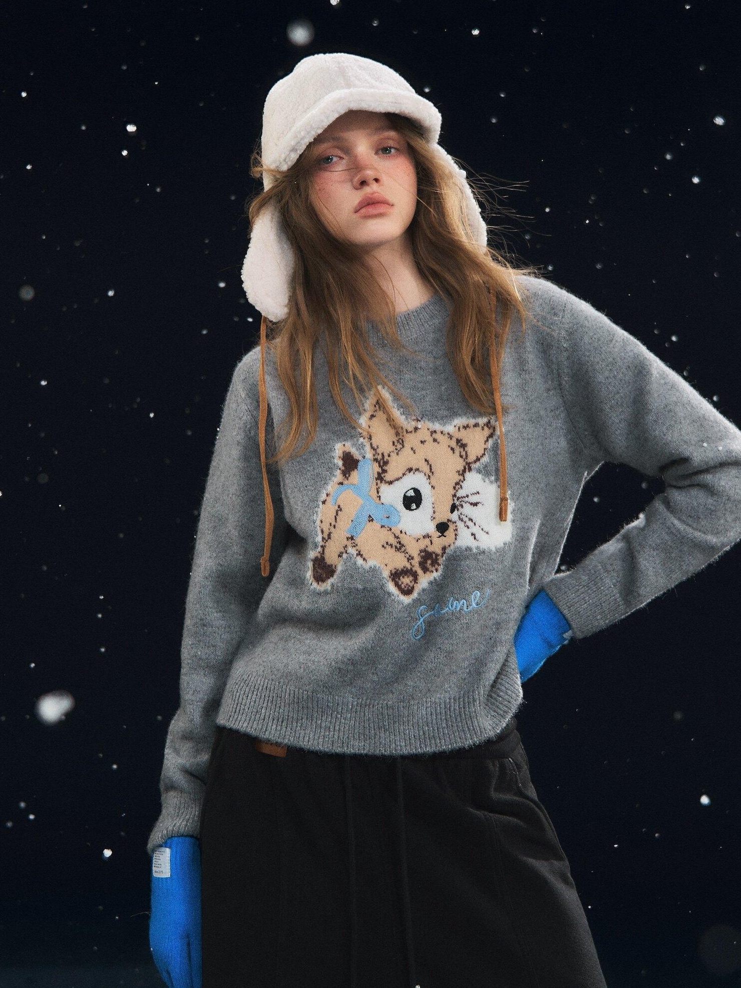 SOMESOWE Animal Colorblock Casual Regular Fit Women Daily Knit Pullover Sweaters