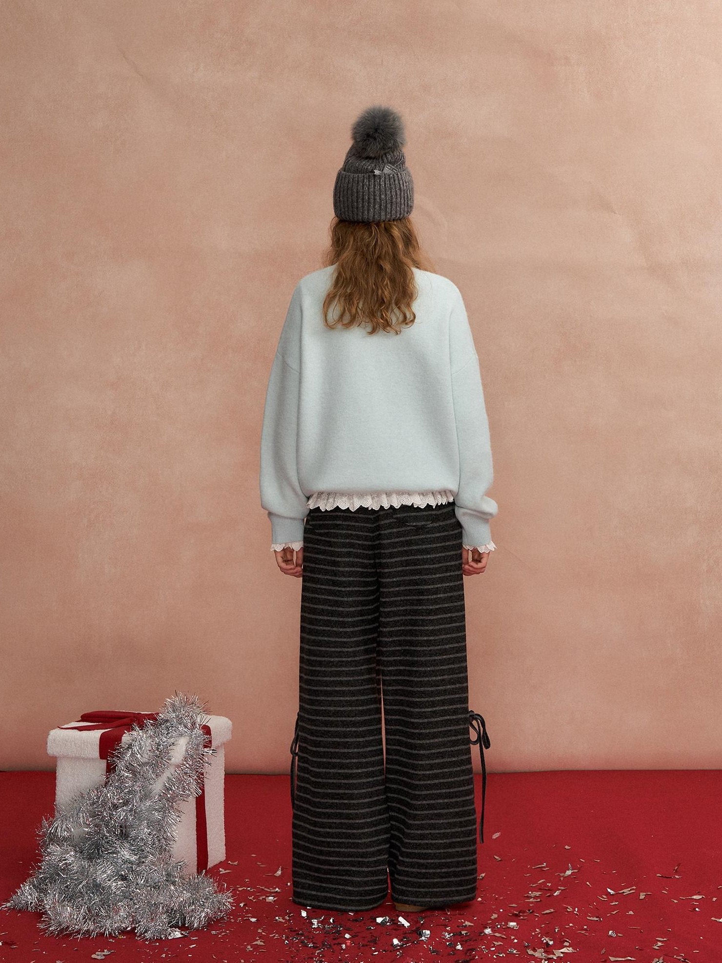 SOMESOWE Contrast Tie Front Cardigan Casual Regular Fit Women Long Sleeve Sweaters
