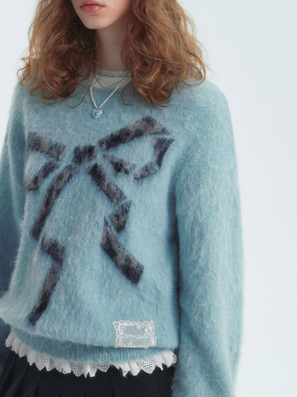 SOMESOWE Floral Knit Pullover Loose Fit Street Style Unisex Knitwear Sweaters