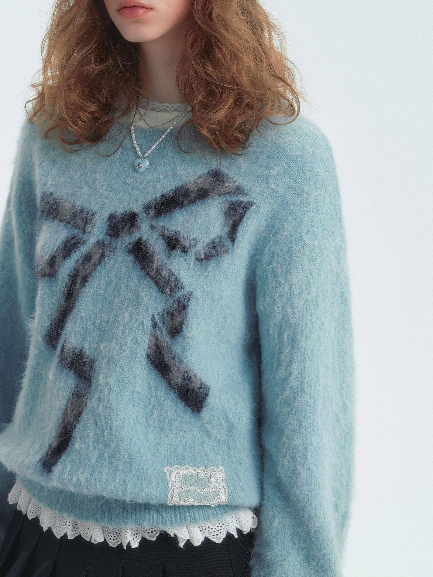 SOMESOWE Floral Knit Pullover Loose Fit Street Style Unisex Knitwear Sweaters