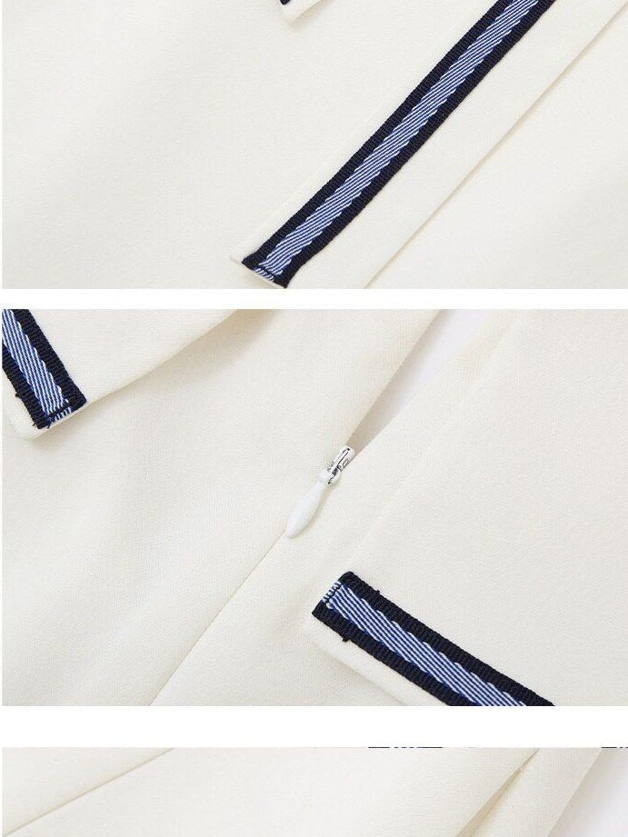 SOMESOWE Chic Sleeveless A Line Preppy Navy Collar Casual Polyester Mini Dresses