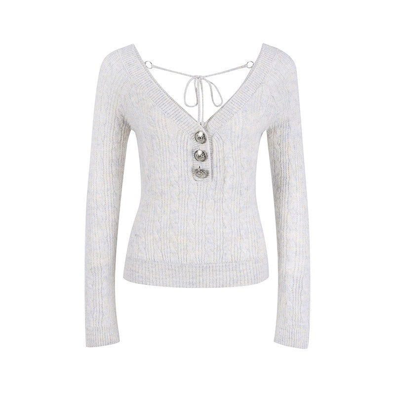 DeleteEx_Sweet_Princess_Short_Round_Neck_Button_Front_Lightweight_Acrylic_Knit_Cardigans_MISSTT