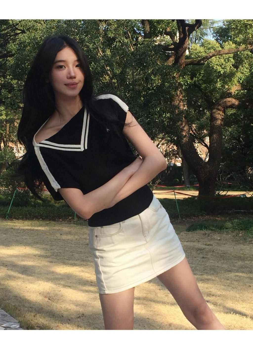 NAWSNOTAWEAR Lyocell Colorblock Collegiate Women Black Short Sleeve T-Shirts