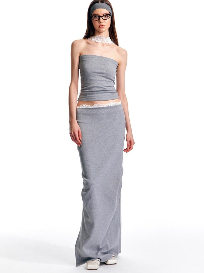 ALINNVSTUDIO Original Design Slim Fit Cotton Halter Short Solid Color Women Chic Tube Tops