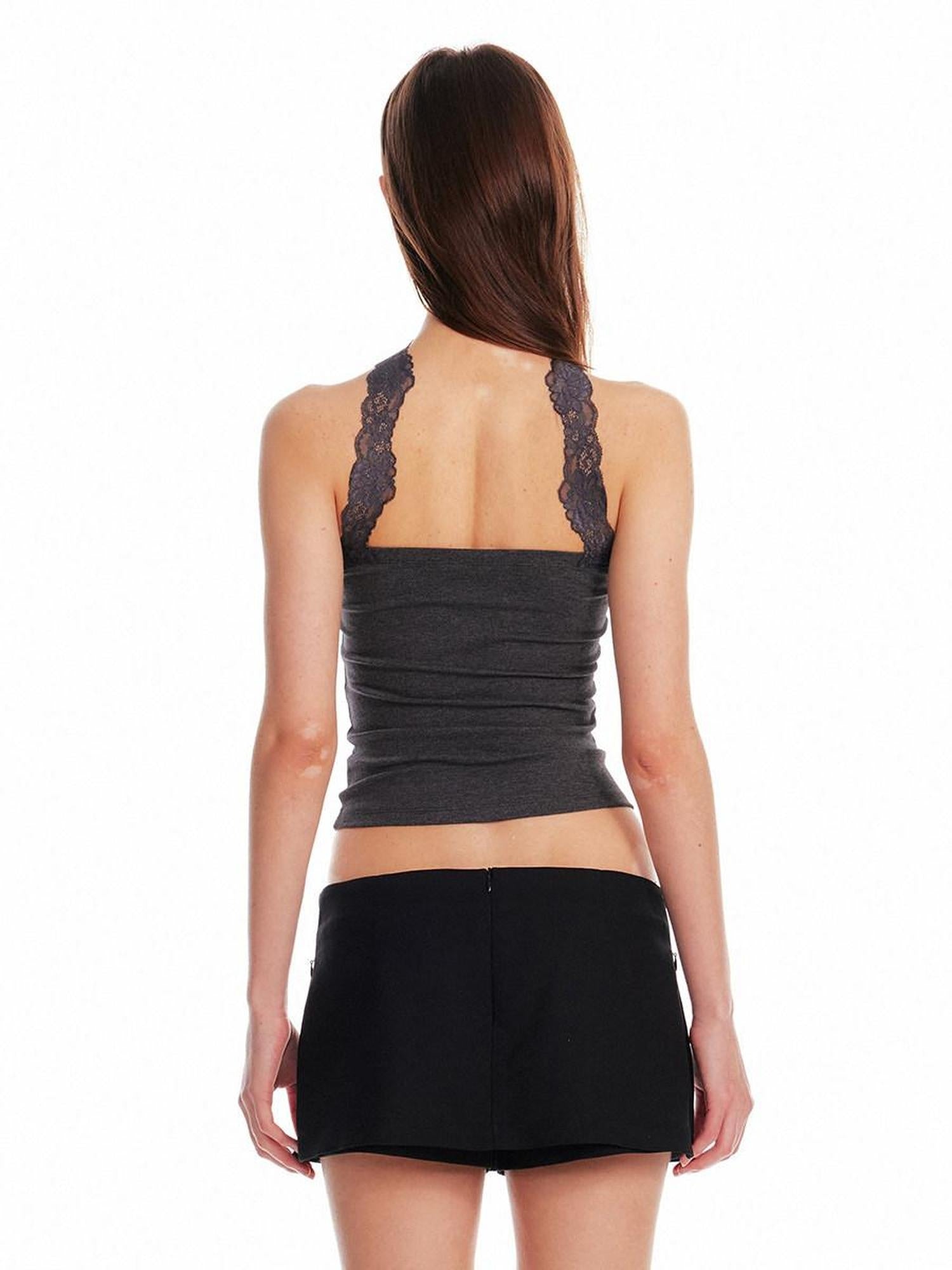 ALINNVSTUDIO Backless Slim Fit Crop Versatile Solid Color Young Women Tube Tops