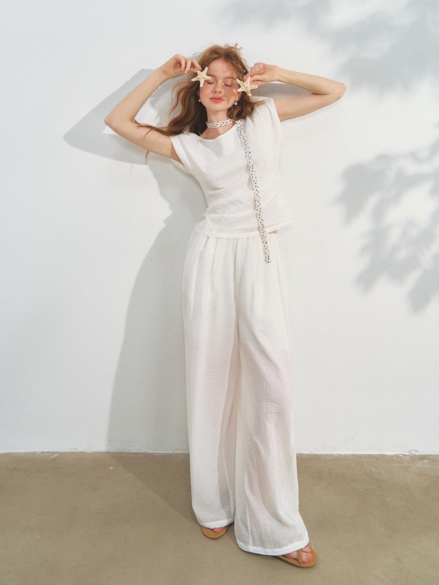 SOMESOWE Soft Cotton Blend Chinese Style Crew Neck Women Long Pants Top & Pants Sets