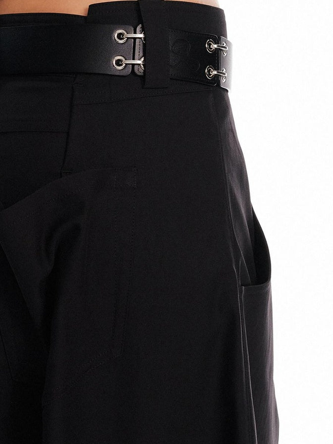 ALINNVSTUDIO Smooth Two Layer Cowhide Leather Alloy Buckle Versatile Unisex Black Belts