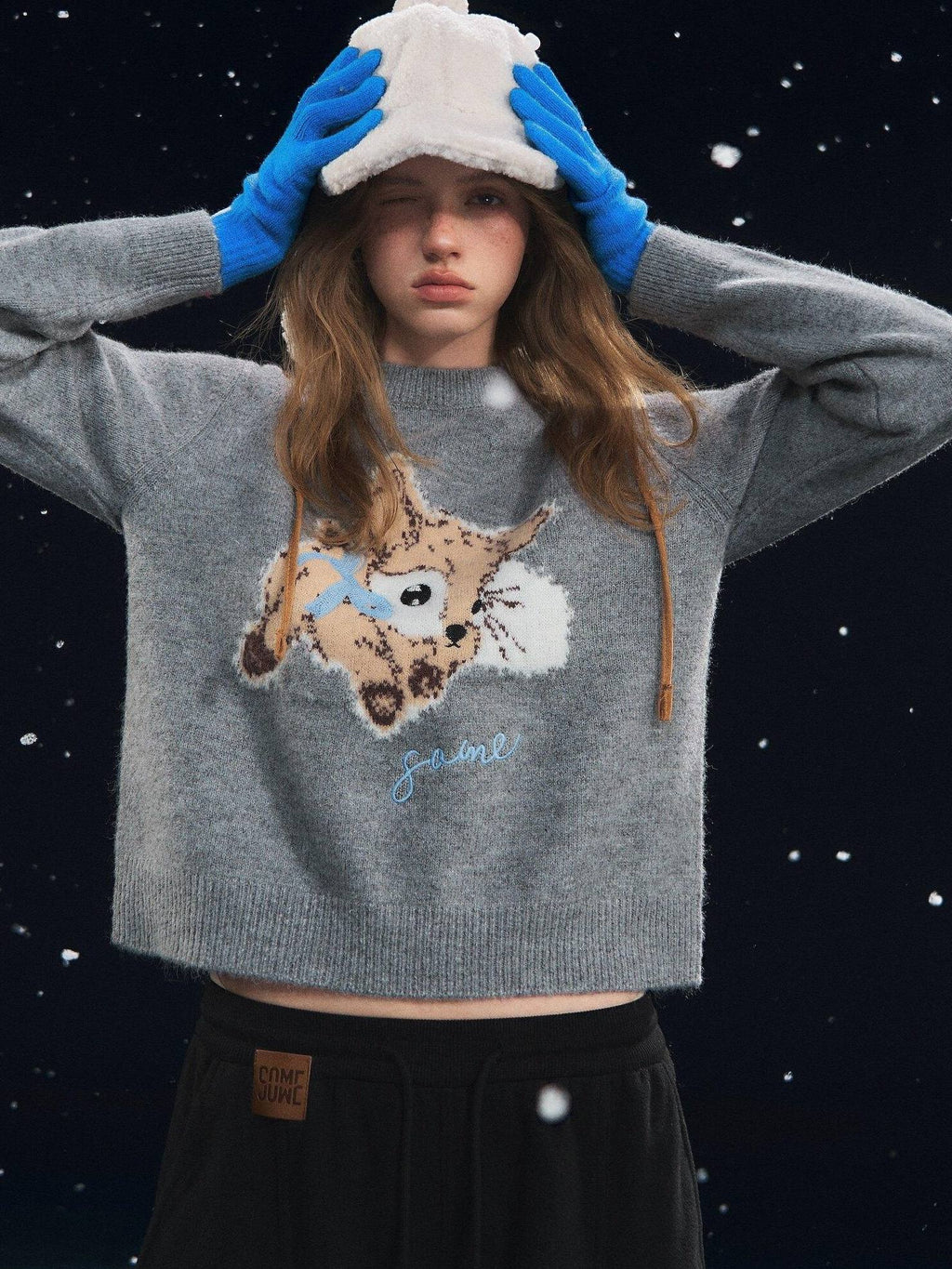 SOMESOWE Animal Colorblock Casual Regular Fit Women Daily Knit Pullover Sweaters