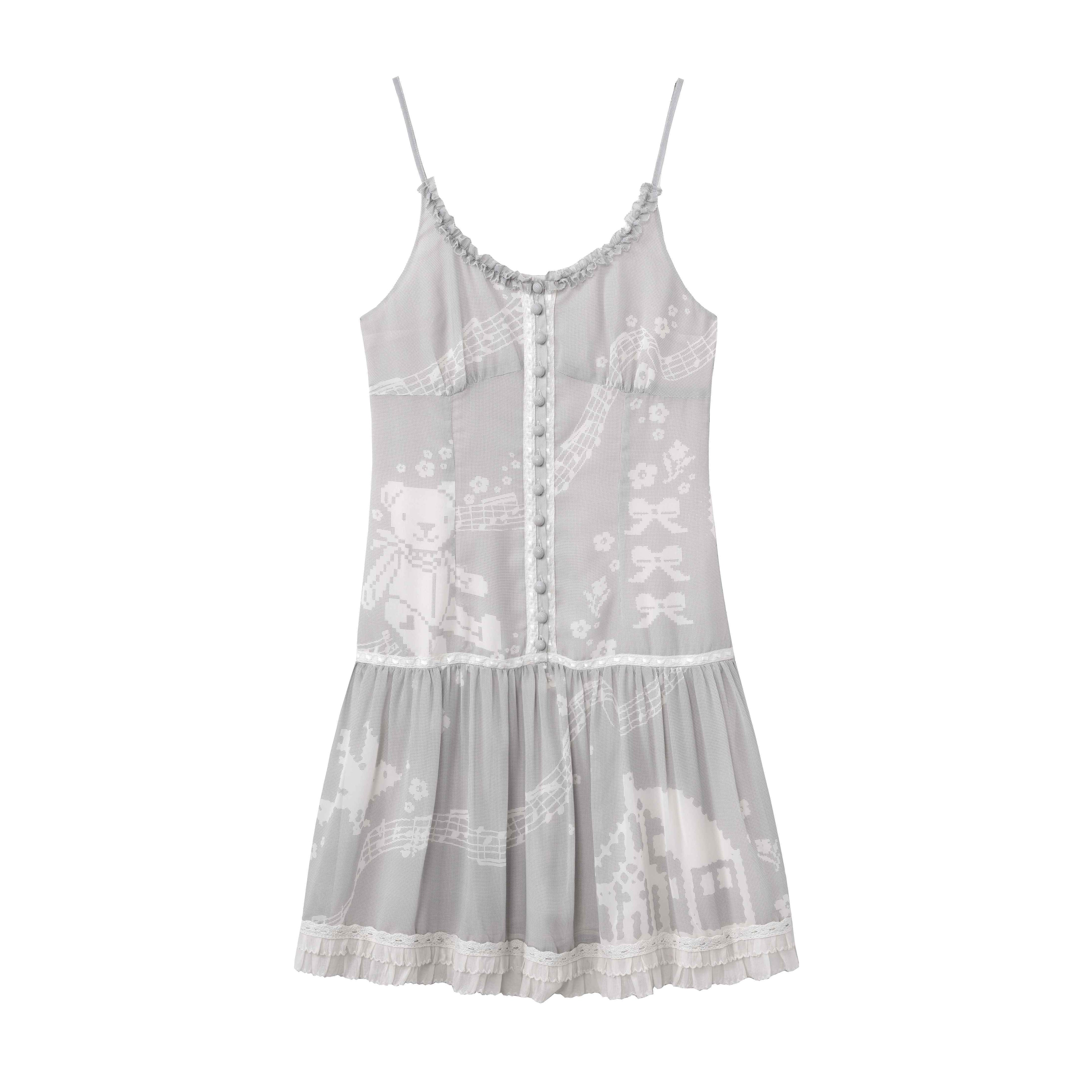 DeleteEx_Light_Chiffon_Floral_Insta_Spaghetti_Strap_A_Line_Women_Gray_Mini_Dresses_MISSTT