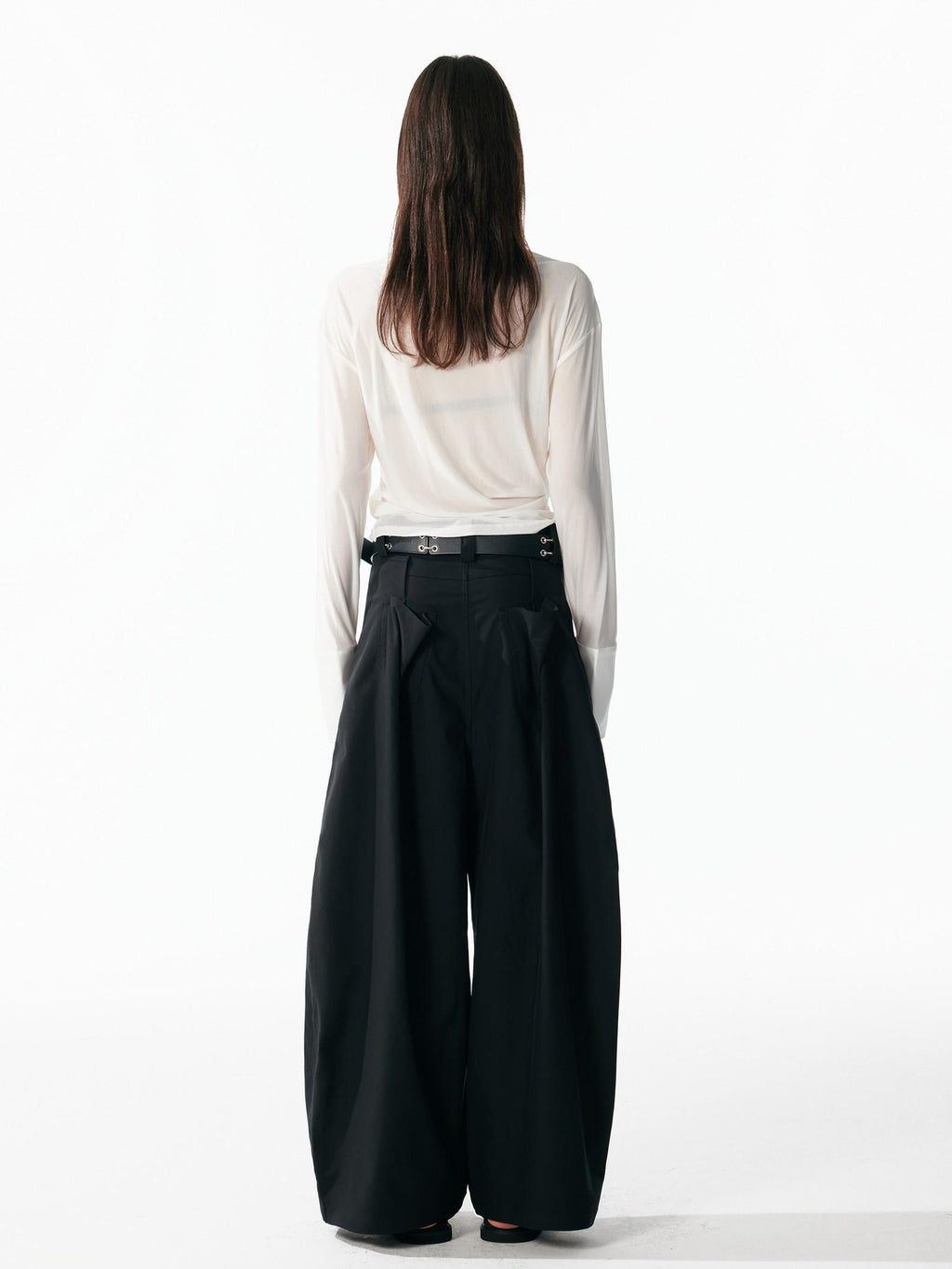 ALINNVSTUDIO Cooling Lightweight Breathable Asymmetric V-neck Slim Fit Open Front Women Blouses
