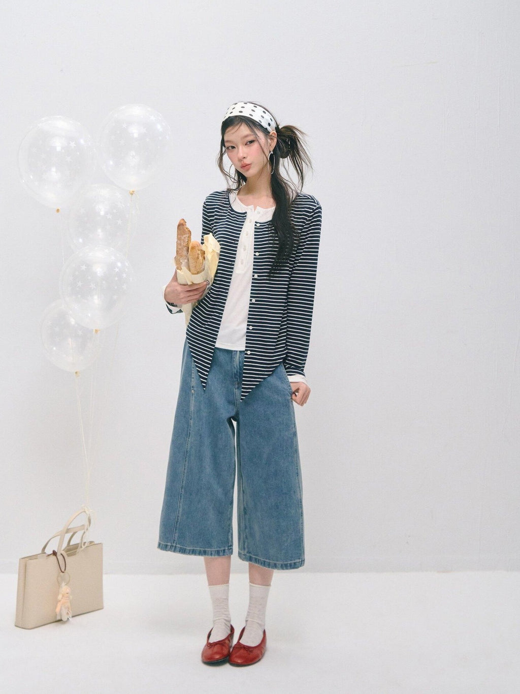 SOMESOWE Soft Lyocell Wool Blend Casual Loose Layered Striped Women Long Sleeve T-Shirts