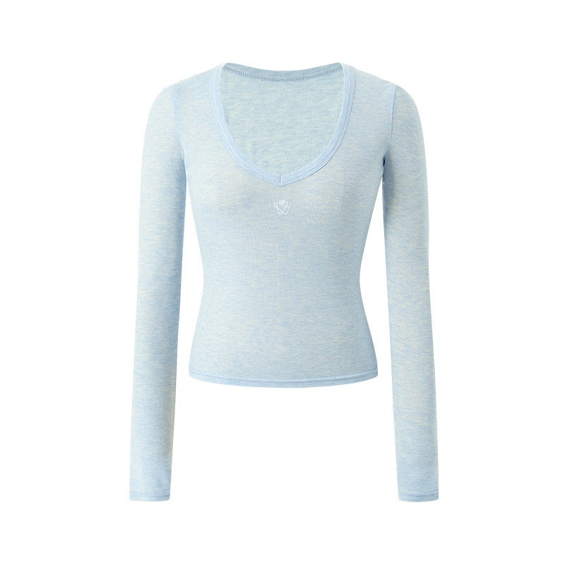 NAWSNOTAWEAR_Light_Lyocell_Wool_Blend_Slim_Cropped_Crewneck_Women_Long_Sleeve_T-Shirts_MISSTT